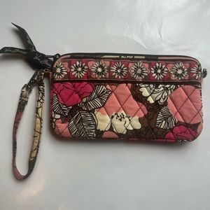 Vera Bradley Mocha Rouge Floral Wristlet
